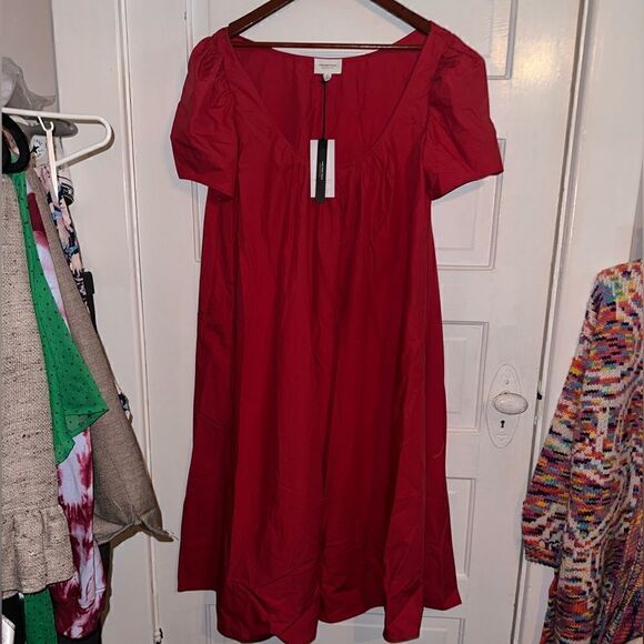 Who What Wear Set | NWTs Kat Scoop-Neck Dress Detached Ruched Bralette Sz XL - Picture 4 of 9